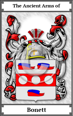 Bonett Family Crest Download (JPG)  Book Plated - 150 DPI
