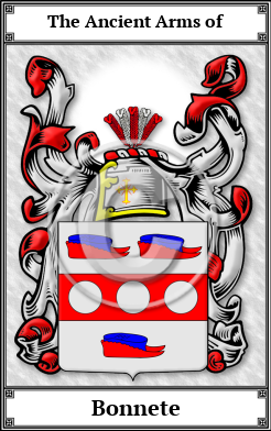 Bonnete Family Crest Download (JPG)  Book Plated - 150 DPI