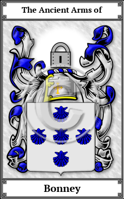 Bonney Family Crest Download (JPG)  Book Plated - 150 DPI
