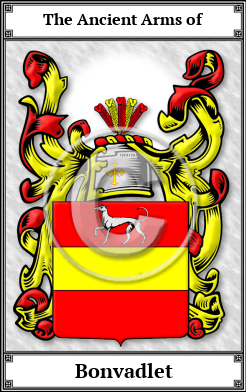 Bonvadlet Family Crest Download (JPG)  Book Plated - 150 DPI