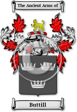 Buttill Family Crest Download (jpg) Legacy Series - 150 DPI