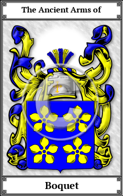 Boquet Family Crest Download (JPG)  Book Plated - 150 DPI