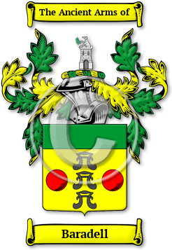 Baradell Family Crest Download (jpg) Legacy Series - 150 DPI