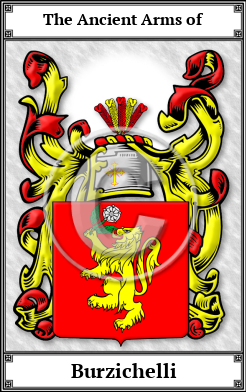 Burzichelli Family Crest Download (JPG)  Book Plated - 150 DPI
