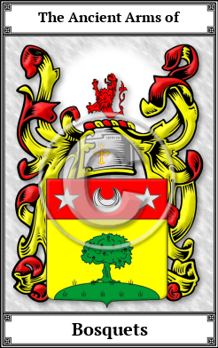 Bosquets Family Crest Download (JPG)  Book Plated - 150 DPI