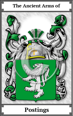 Postings Family Crest Download (JPG)  Book Plated - 150 DPI