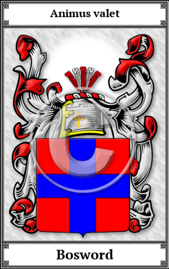 Bosword Family Crest Download (JPG)  Book Plated - 150 DPI