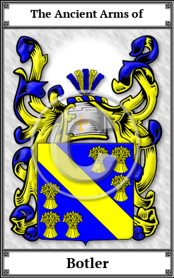 Botler Family Crest Download (JPG) Book Plated - 600 DPI