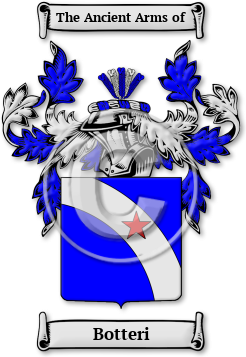 Botteri Family Crest Download (jpg) Legacy Series - 150 DPI