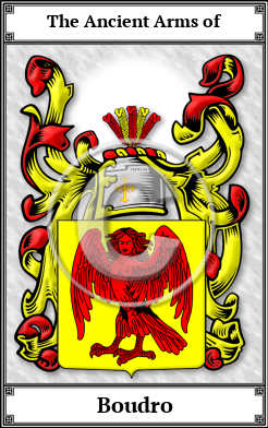 Boudro Family Crest Download (JPG)  Book Plated - 150 DPI