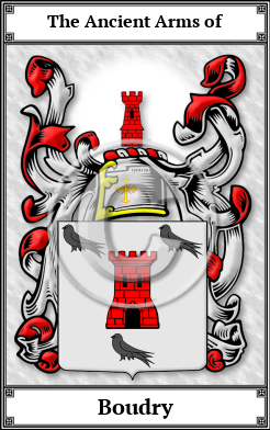 Boudry Family Crest Download (JPG) Book Plated - 600 DPI