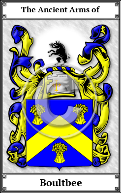 Boultbee Family Crest Download (JPG) Book Plated - 600 DPI
