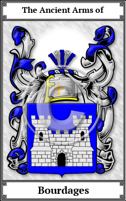 Bourdages Family Crest Download (JPG)  Book Plated - 150 DPI
