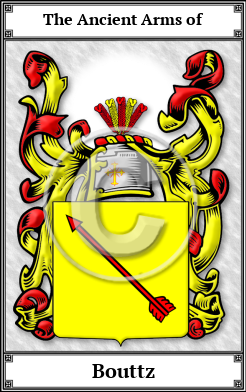 Bouttz Family Crest Download (JPG)  Book Plated - 150 DPI
