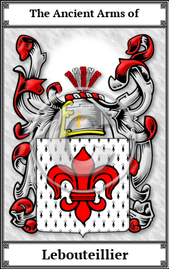 Lebouteillier Family Crest Download (JPG)  Book Plated - 150 DPI