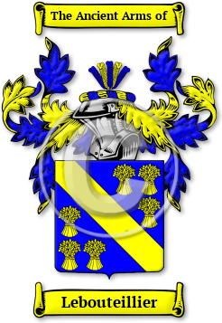 Lebouteillier Family Crest Download (jpg) Legacy Series - 150 DPI