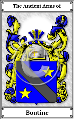 Boutine Family Crest Download (JPG) Book Plated - 600 DPI