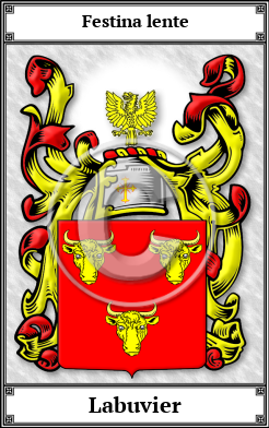 Labuvier Family Crest Download (JPG) Book Plated - 600 DPI