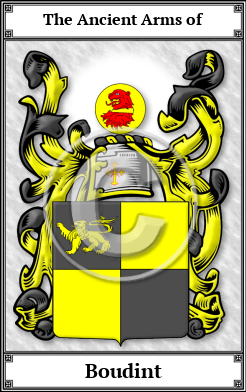 Boudint Family Crest Download (JPG)  Book Plated - 150 DPI
