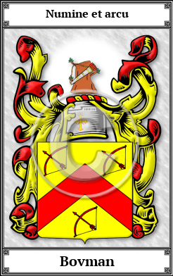Bovman Family Crest Download (JPG) Book Plated - 600 DPI