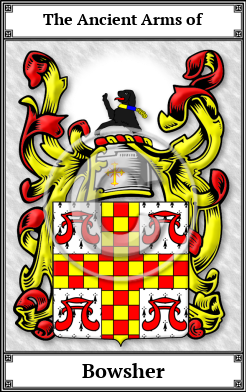 Bowsher Family Crest Download (JPG) Book Plated - 600 DPI