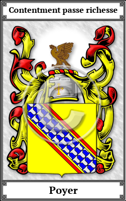 Poyer Family Crest Download (JPG)  Book Plated - 150 DPI