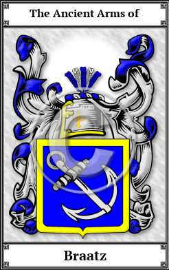 Braatz Family Crest Download (JPG)  Book Plated - 150 DPI