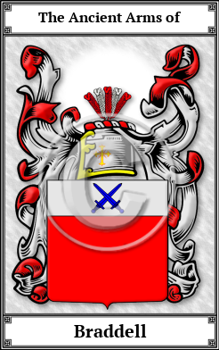 Braddell Family Crest Download (JPG)  Book Plated - 150 DPI