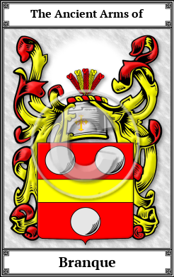 Branque Family Crest Download (JPG)  Book Plated - 150 DPI