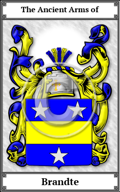 Brandte Family Crest Download (JPG)  Book Plated - 150 DPI