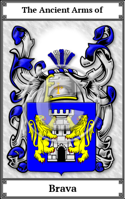 Brava Family Crest Download (JPG)  Book Plated - 150 DPI