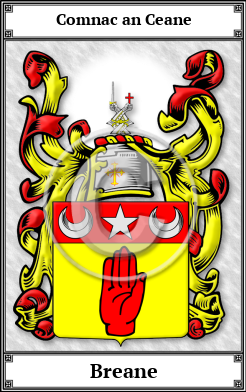 Breane Family Crest Download (JPG)  Book Plated - 150 DPI