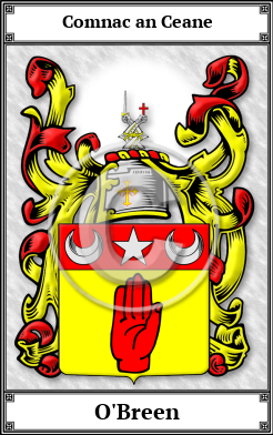 O'Breen Family Crest Download (JPG)  Book Plated - 150 DPI