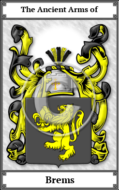 Brems Family Crest Download (JPG) Book Plated - 600 DPI