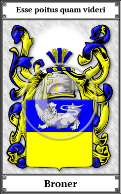 Broner Family Crest Download (JPG) Book Plated - 600 DPI