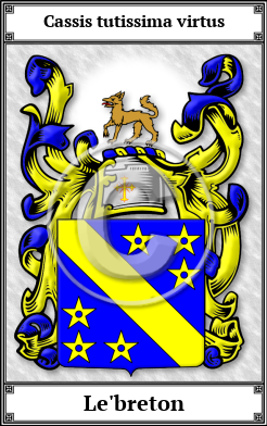 Le'breton Family Crest Download (JPG) Book Plated - 600 DPI