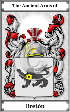 Bretón Family Crest Download (JPG) Book Plated - 150 DPI