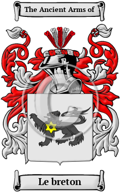 Le breton Family Crest/Coat of Arms