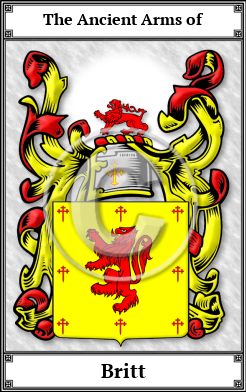 Britt Family Crest Download (JPG)  Book Plated - 150 DPI