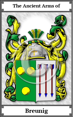 Breunig Family Crest Download (JPG)  Book Plated - 150 DPI