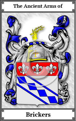 Brickers Family Crest Download (JPG)  Book Plated - 150 DPI
