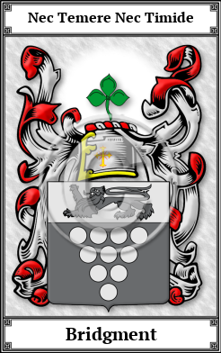 Bridgment Family Crest Download (JPG)  Book Plated - 150 DPI