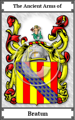 Bratun Family Crest Download (JPG)  Book Plated - 150 DPI