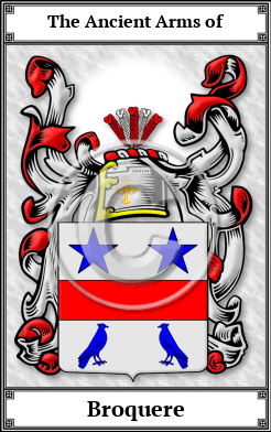 Broquere Family Crest Download (JPG)  Book Plated - 150 DPI