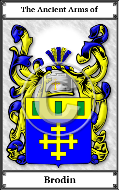 Brodin Family Crest Download (JPG)  Book Plated - 150 DPI