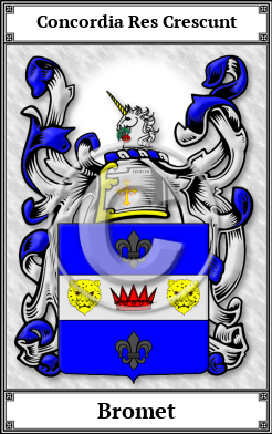 Bromet Family Crest Download (JPG) Book Plated - 600 DPI