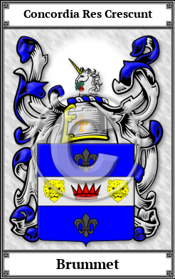Brummet Family Crest Download (JPG) Book Plated - 600 DPI