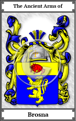 Brosna Family Crest Download (JPG) Book Plated - 600 DPI