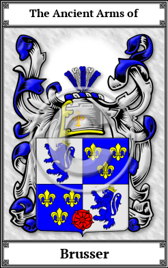 Brusser Family Crest Download (JPG) Book Plated - 600 DPI