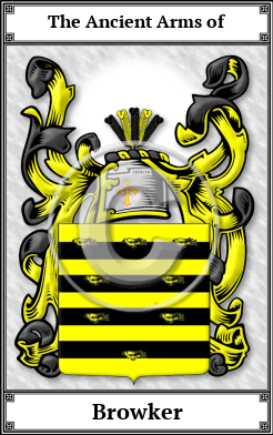 Browker Family Crest Download (JPG)  Book Plated - 150 DPI
